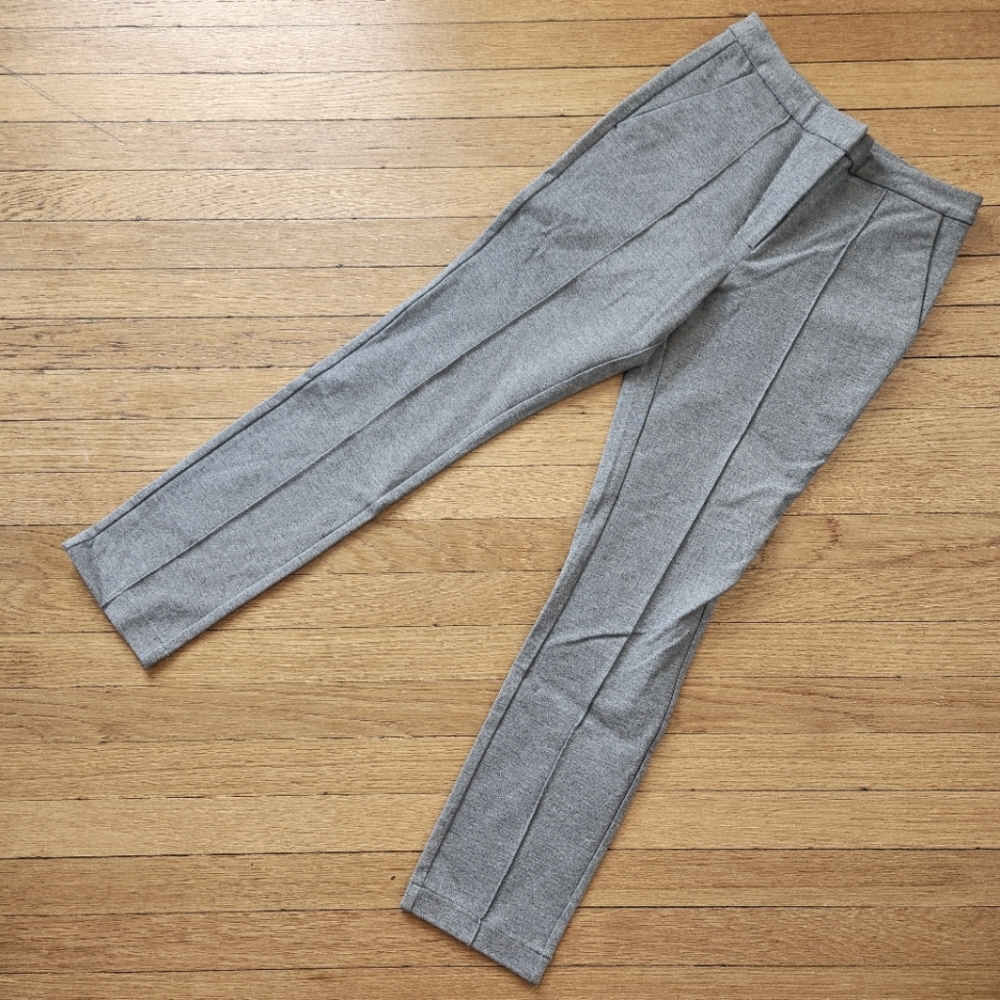 Aritzia Heather Grey Tailored Ponte Stretch Knit Trouser Pant